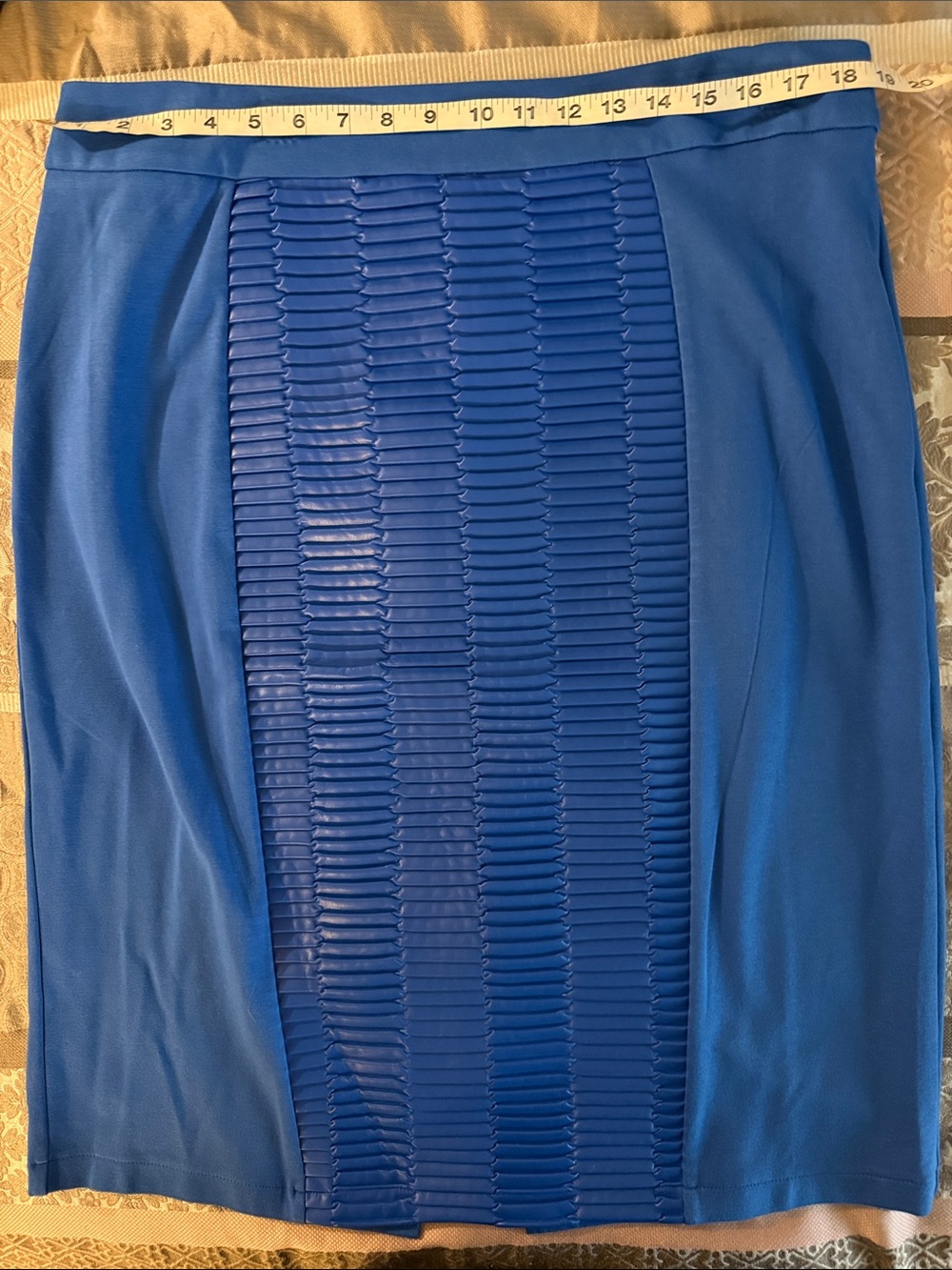Aritzia Royal Blue Pleated-Panel Pencil Skirt